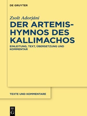 cover image of Der Artemis-Hymnos des Kallimachos